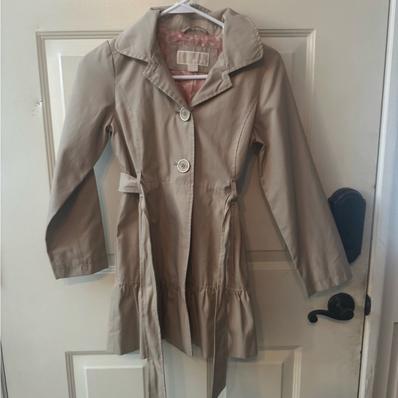 MICHAEL Michael Kors Beige Coat with Floral Lining - Picture 1 of 4